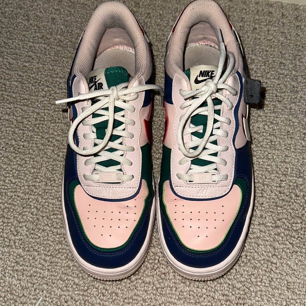 Womens color lock Air Force Ones. 9.5